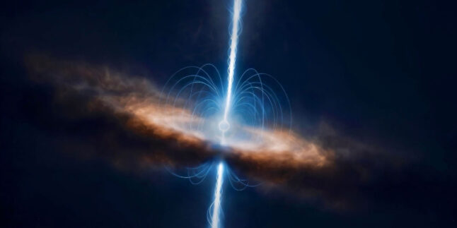 Ein rotierender Magnetar verdreht die Raumzeit selbst