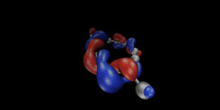 Dyson-Orbital für Elektronenanlagerung, berechnet mit Quantenhardware.