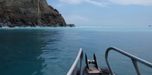 Weißes Wasser von Kueishantao: Schwefelhaltige hydrothermale Fluide lassen das Meer milchig erscheinen.