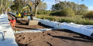 Schüttung aus Blähton als Straßenunterbau