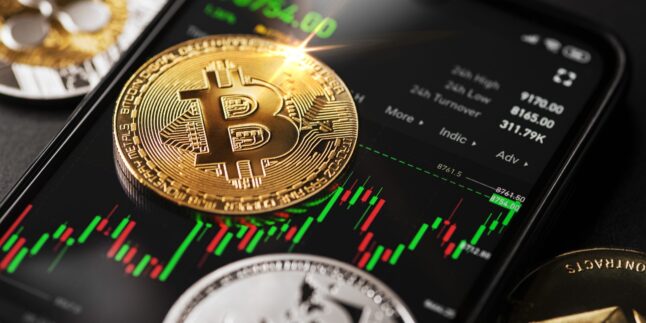 Bitcoin und Börse - Symbolbild