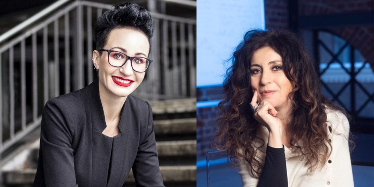 Prof. Miriam Unterlass (li) und Prof. Sabrina Maniscalco