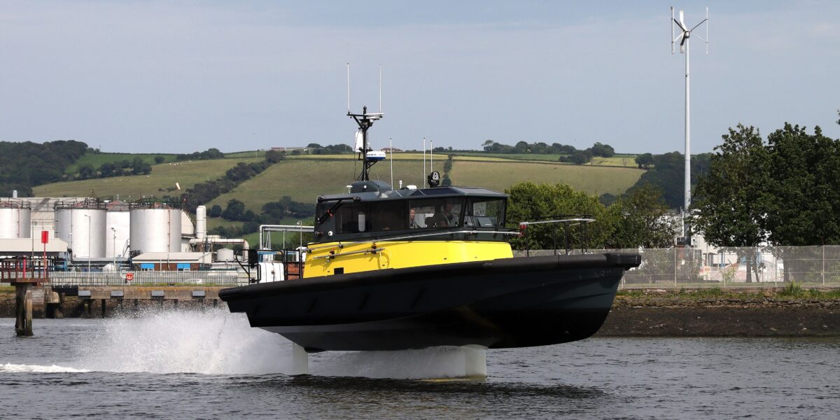 Die Artemis EF-12 Pilot hebt ab etwa 14 Knoten ab und fliegt auf ihren Tragflächen über das Wasser. In der Fachsprache heißt dieser Vorgang "Foiling". Foto: Artemis Technologies