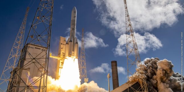 Ariane-6-Start mit 36 Satelliten der Konstellation Amazon Leo.