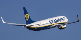 Eine Boeing 737-800 von Ryanair im Flug