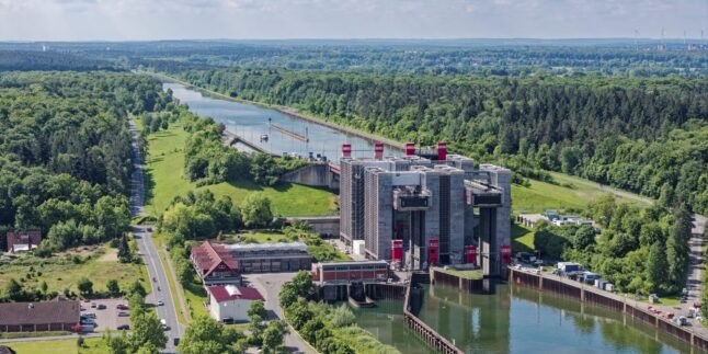 Blick auf das Schiffshebewerk Lüneburg