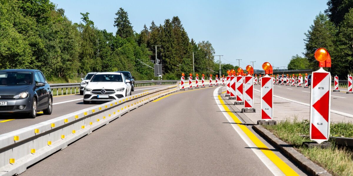 Baustelle auf Autobahn