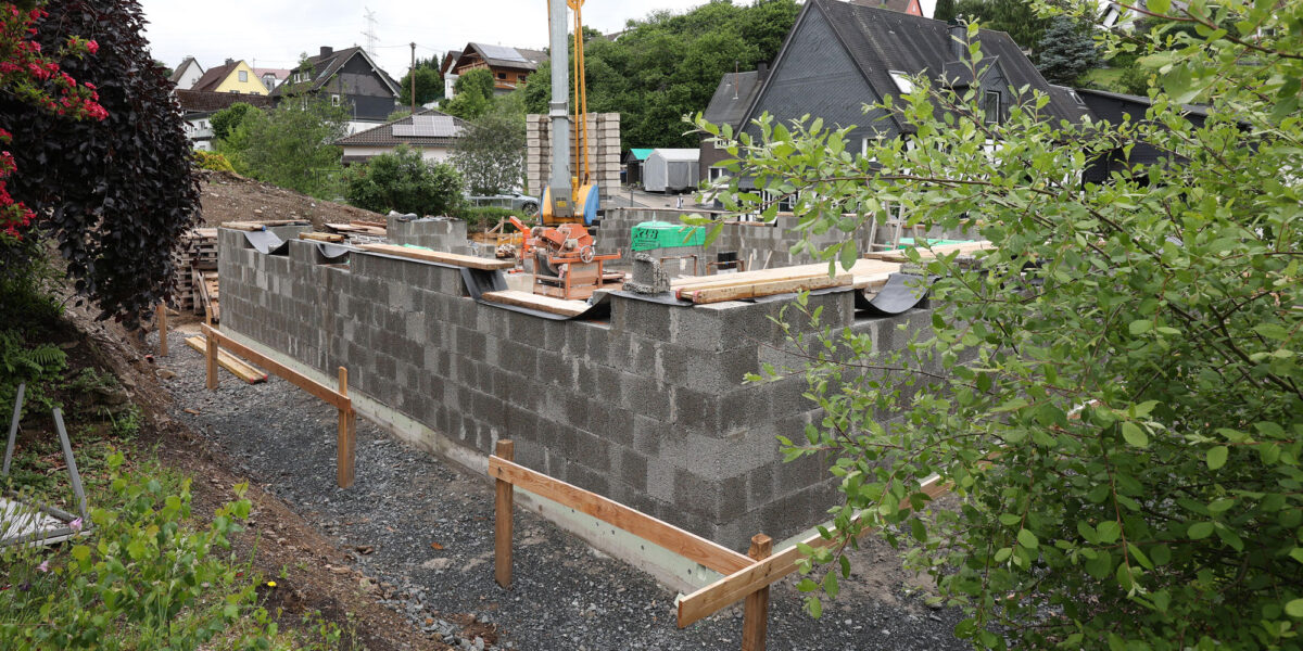 Hausbau im Garten