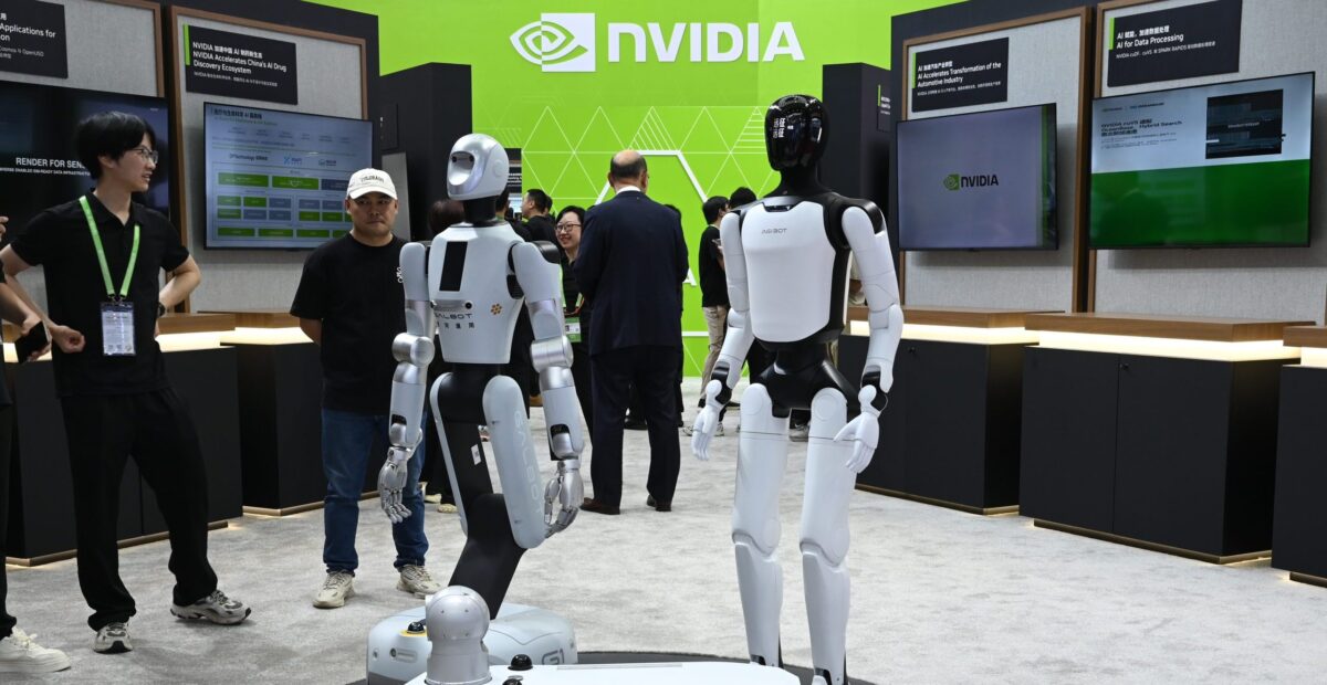 Roboter auf einem Nvidia-Messestand in China