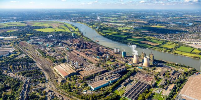 Luftaufnahme des Geländes der ehemaligen Hüttenwerke Krupp Mannesmann