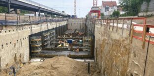 Baudocks für den Tunnel am Südschnellweg in Hannover.