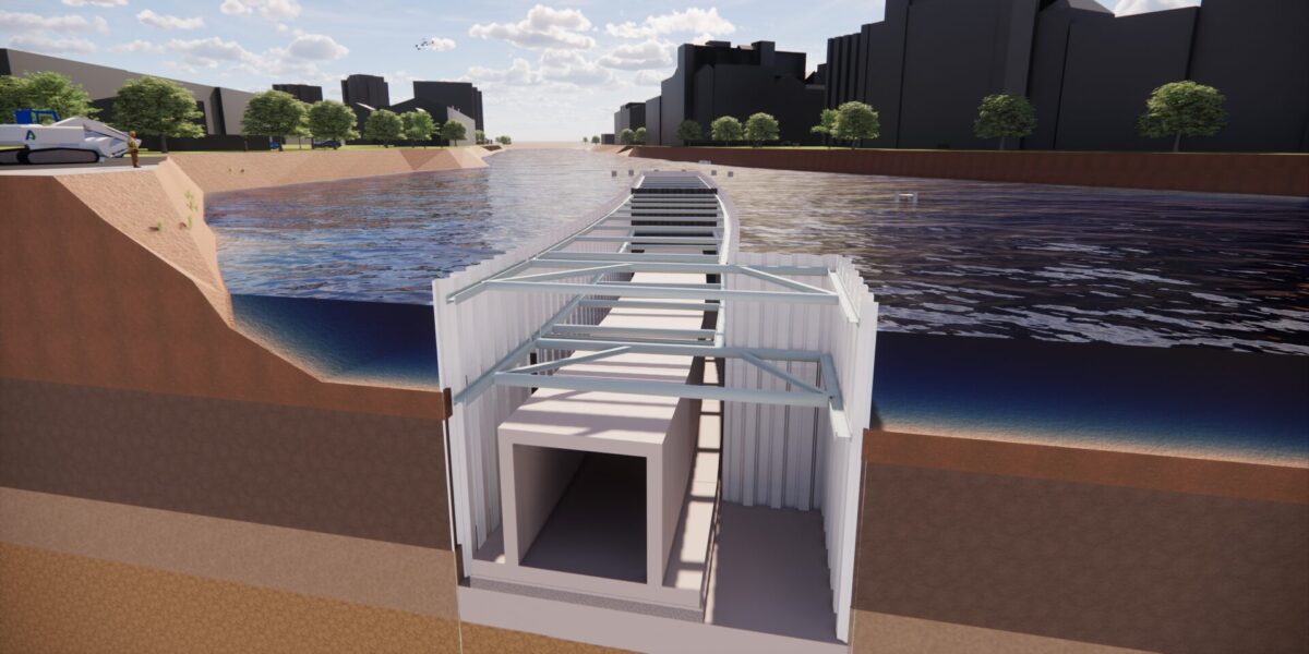 Visualisierung für den Waisentunnel in Berlin, der unter der Spree gebaut wird.