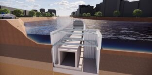 Visualisierung für den Waisentunnel in Berlin, der unter der Spree gebaut wird.