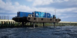 Elektrolyseur auf Wasserplattform
