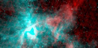 Radioemission von neutralen Wasserstoffatomen in Richtung des Orionnebels