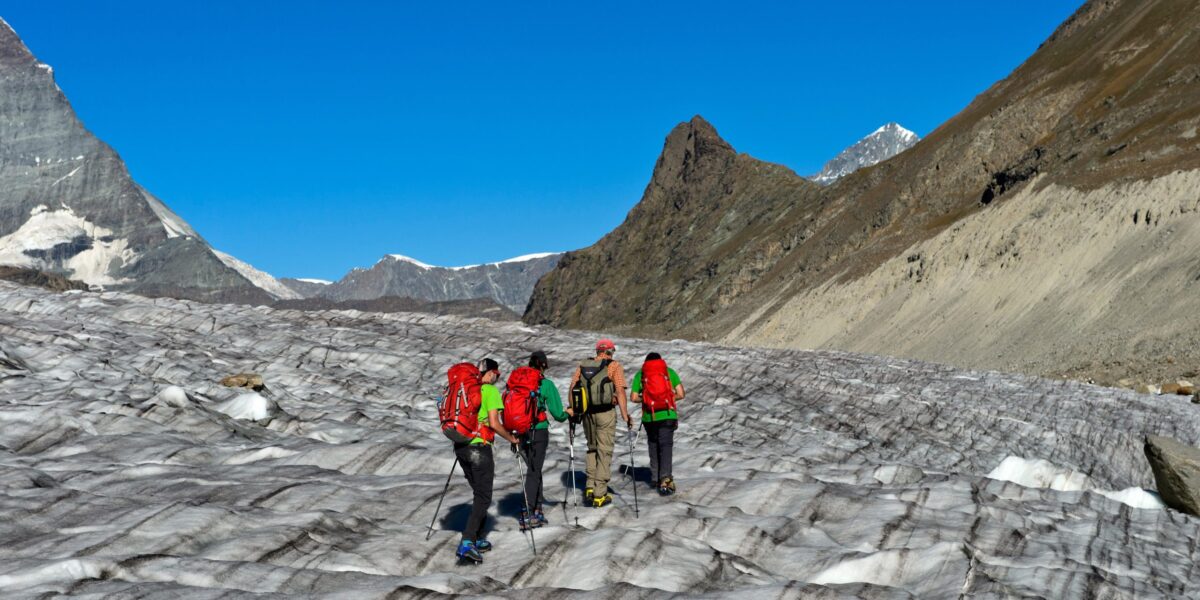 Alpinisten auf Gletscher