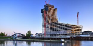 Rohbau des Elbtowers in Hamburg