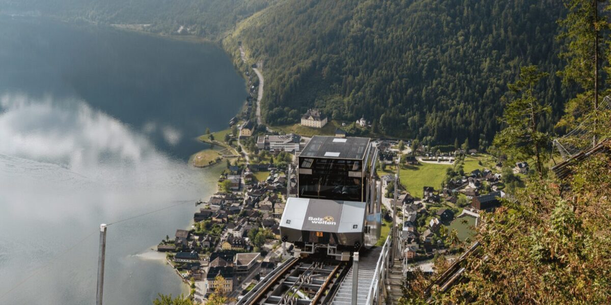 Eine Gondel der Salzbergbahn