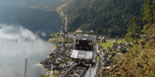 Eine Gondel der Salzbergbahn