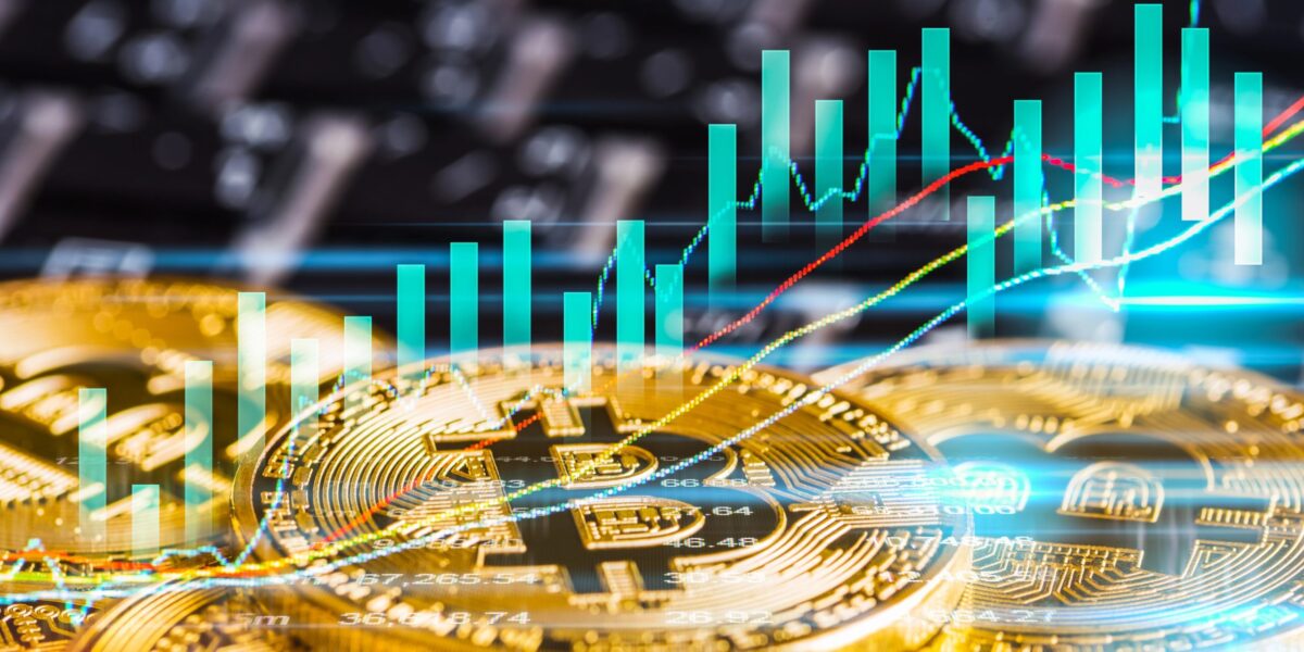 steigende Kurve bei Bitcoin