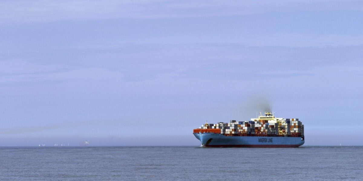 Containerfrachter Maersk Seletar auf dem Weg nach Bremerhaven, Deutschland, Europa. Foto: picture alliance / imageBROKER/alimdi/Günter Franz