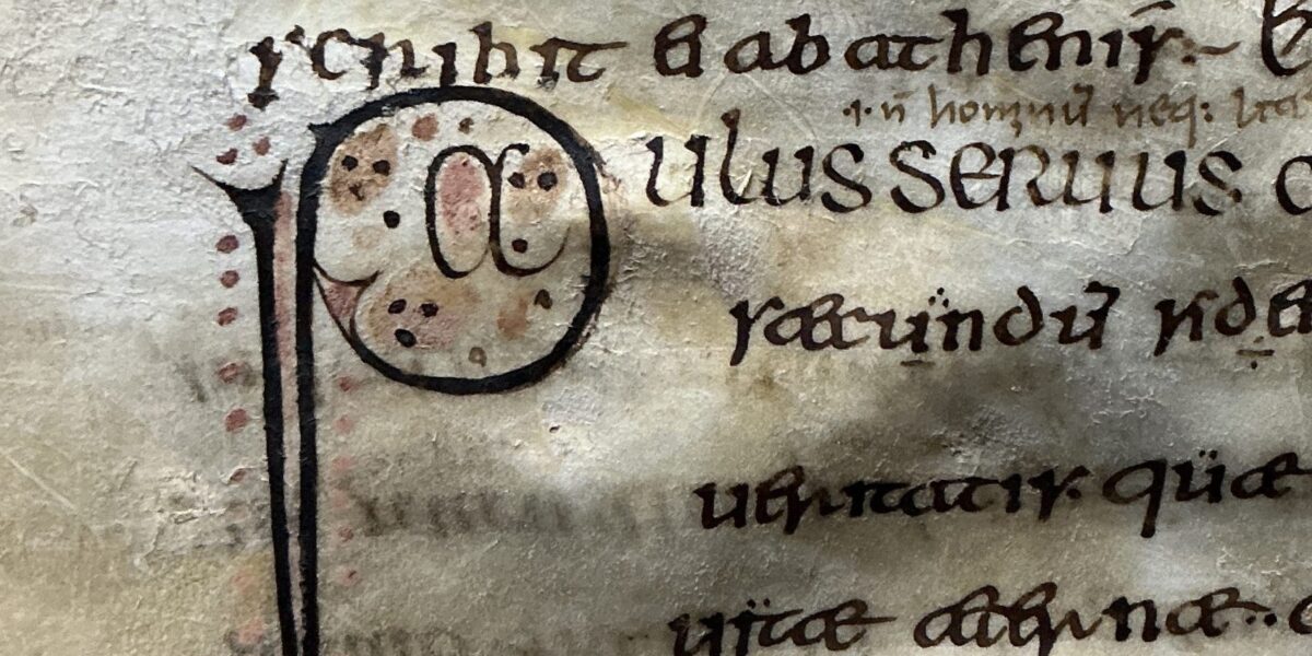 Detail einer mittelalterlichen Pergamenthandschrift