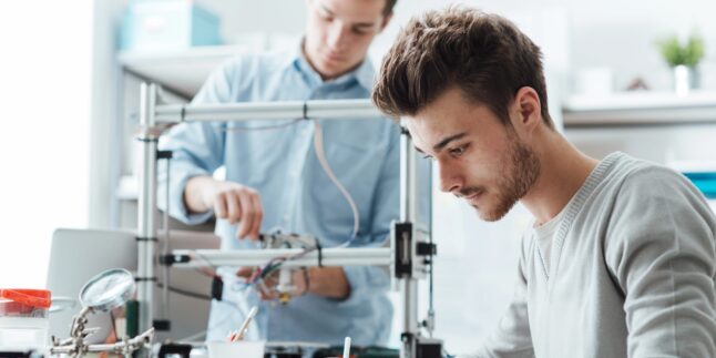 Ein junger Ingenieur bei der Arbeit