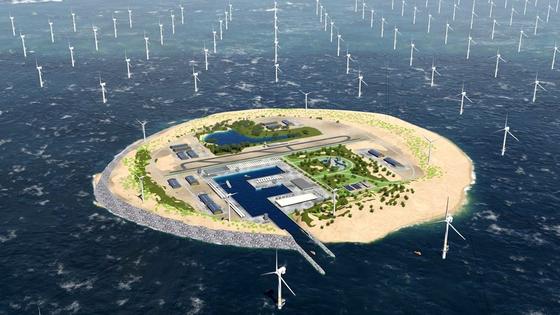 Tennet plant künstliche Insel in der Nordsee für Offshore-Windparks