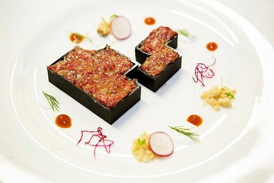 Essen aus dem 3D-Drucker: Frischgedruckte Pastete an Printer-Parfait