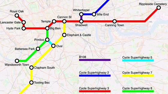 Das sind keine U-Bahn-Pläne, sondern Fahrradkarten