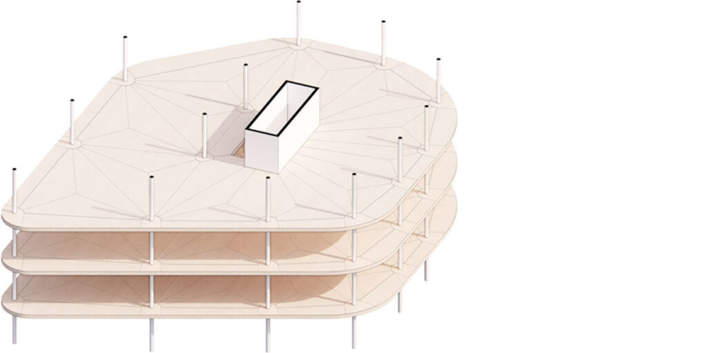 Punktgestützte Holzdecken ermöglichen flexible Grundrisse
