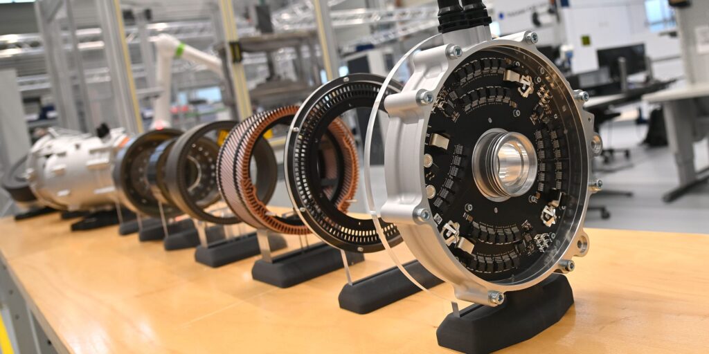 Komponenten eines Radnabenmotors