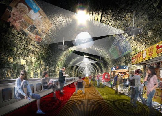 Verrückte Idee: Auf Laufbändern durch Londons U-Bahn-Tunnel