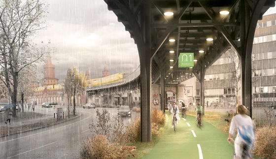 Quer durch Berlin: 9 km langer Radweg mit Dach und grüner Welle