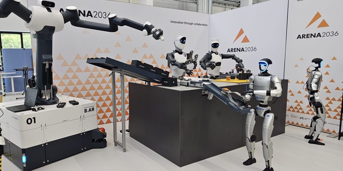 Humanoide Roboter arbeiten zusammen