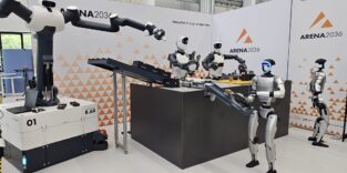 Humanoide Roboter arbeiten zusammen