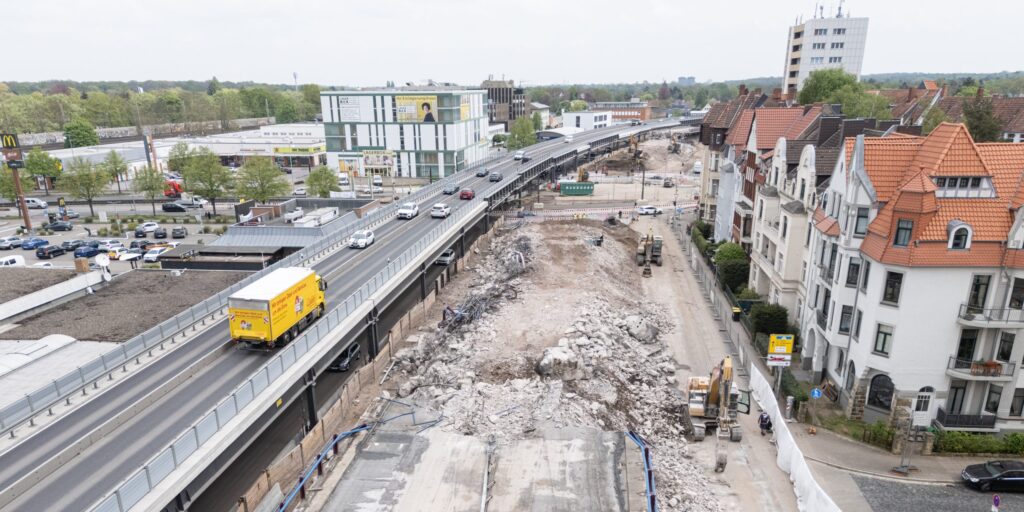 Brückenrückbau Südschnellweg Hannover