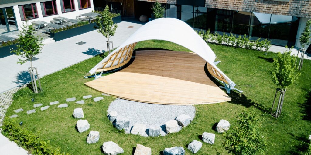 Der FLEXGrid Pop-up Pavillon in Kuchl