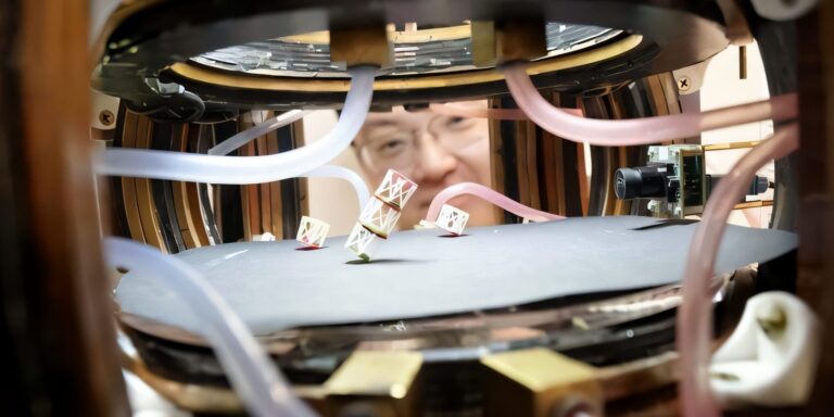 Ohne Antrieb: Magnetfeld bringt Metamaterial in Bewegung