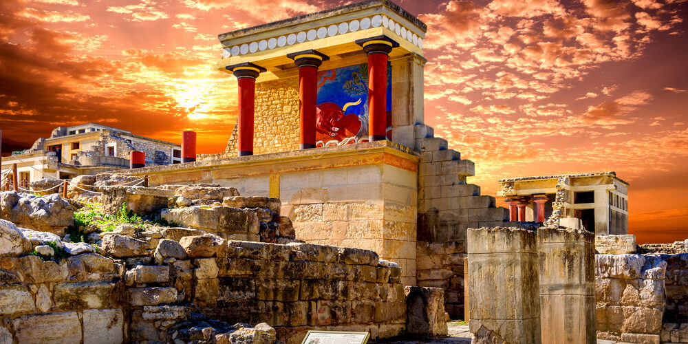Ate Mauern von Knossos in der Nähe von Heraklion