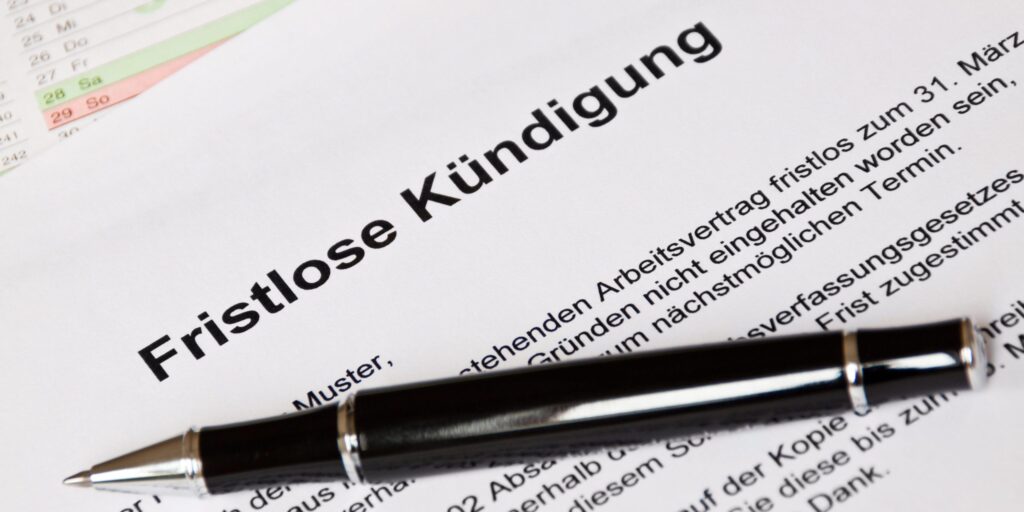 fristlose Kündigung