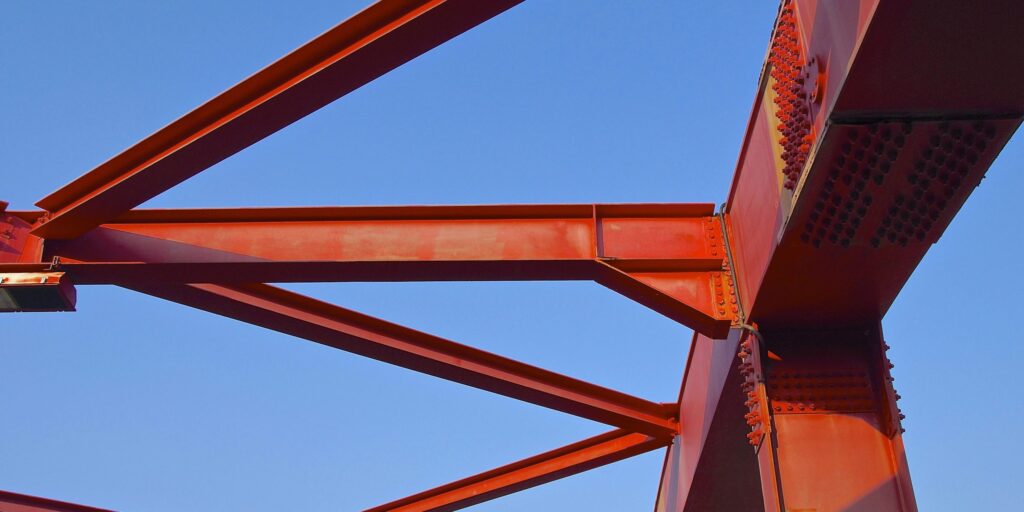 Detail einer Stahlbrücke