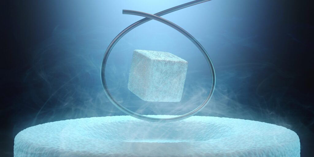 Magnetschwebetechnik über einem Hochtemperatur-Supraleiter