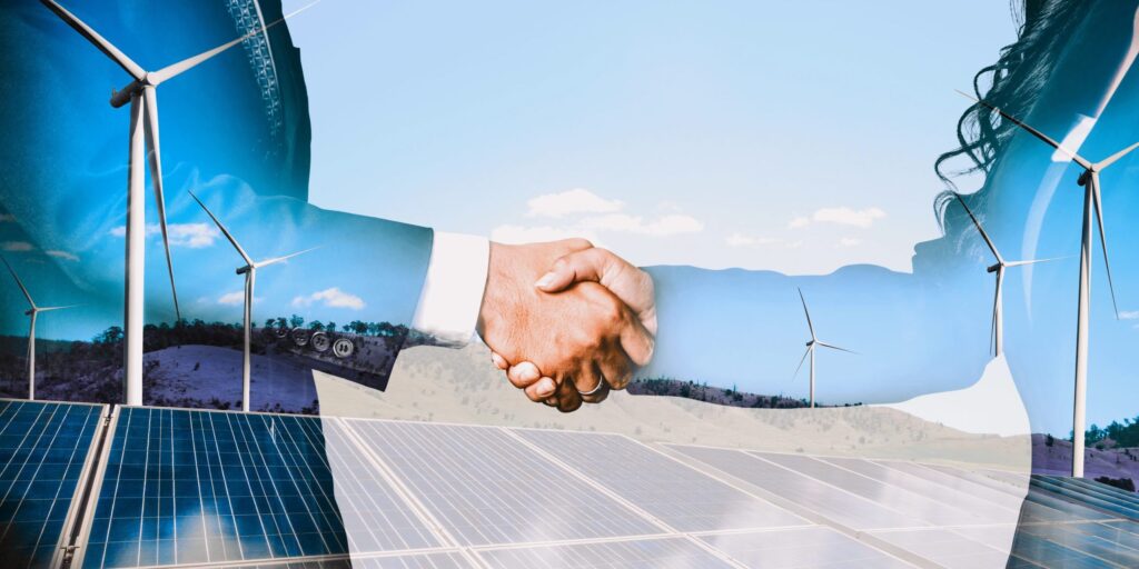 symbolbild - Handschlag von den fachkräften aus dem Bereich Energie